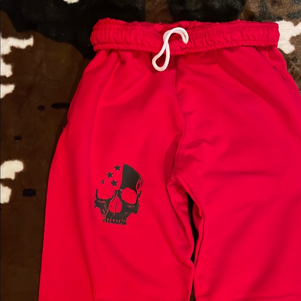 Red Mens Sweatpants with Skull Design! - Picture 1 of 5